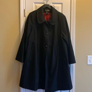 3/4 Black winter dress coat